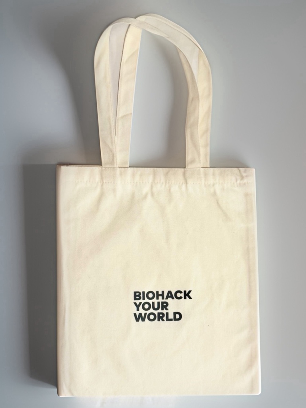 Biohackers World Swag -Cream Canvas Tote Bag